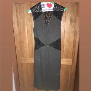 Jersey Dress with Black Lace